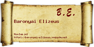 Baronyai Elizeus névjegykártya